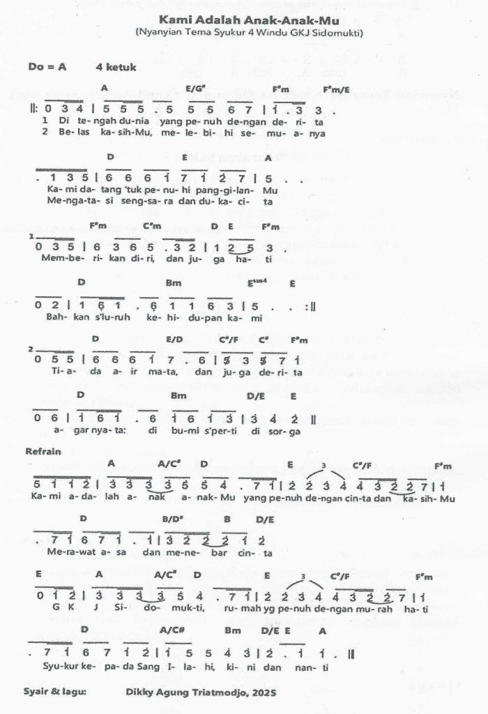 Lagu Tema HUT 32 GKJ Sidomukti